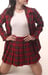 Image of Cher Long Blazer Set in Red Tartan