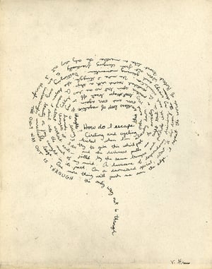 Image of The only way out is through. Original embroidery on muslin.