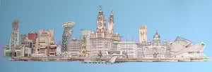 Liverpool 3 Graces Waterfront Architecture - Skyline - Art - Print