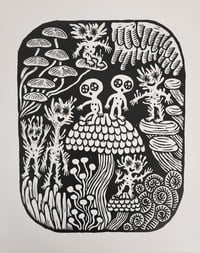 Image 1 of Little Guys meet Fungi Block Print