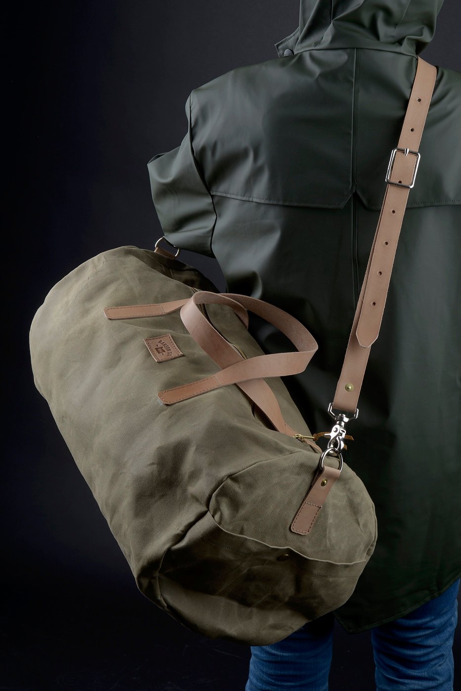 Image of Waxed Canvas Duffle Bag - Olive