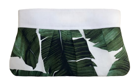 Image of Pleated Clutch 'Banana Leaves'