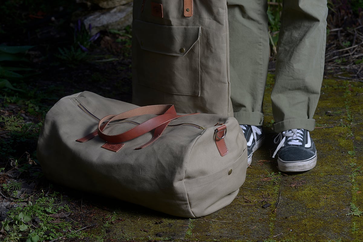 Image of Waxed Canvas Duffle Bag - Olive