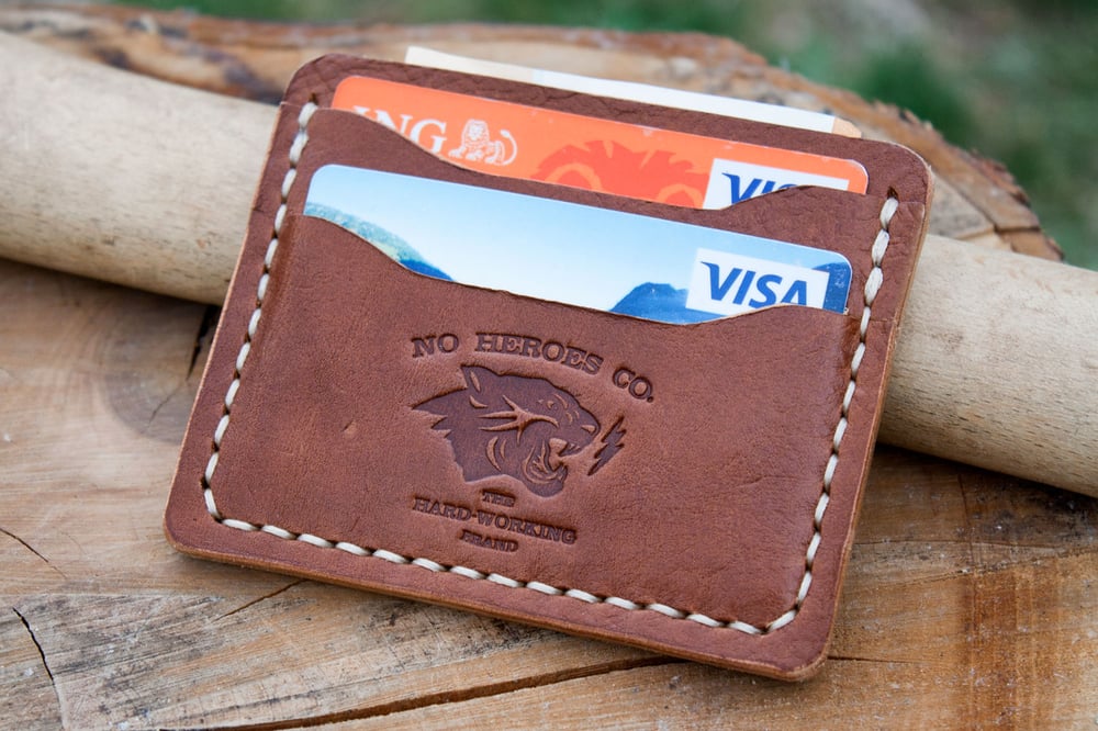 Image of Comrade — "Antique Saddle" Italian Cowhide Leather Card Holder