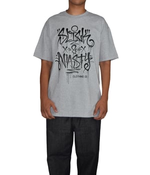 Image of Slick & Nasty Graffiti Tee - White, Red, Heather Grey & Turquoise