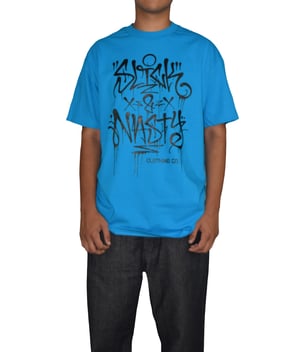 Image of Slick & Nasty Graffiti Tee - White, Red, Heather Grey & Turquoise