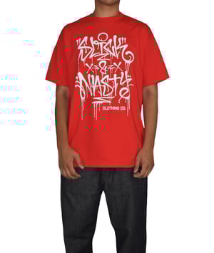 Image of Slick & Nasty Graffiti Tee - Black - Red w/White