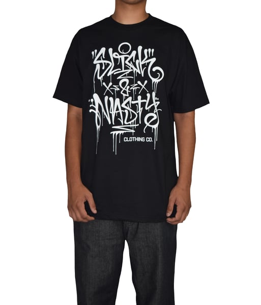 Image of Slick & Nasty Graffiti Tee - Black - Red w/White