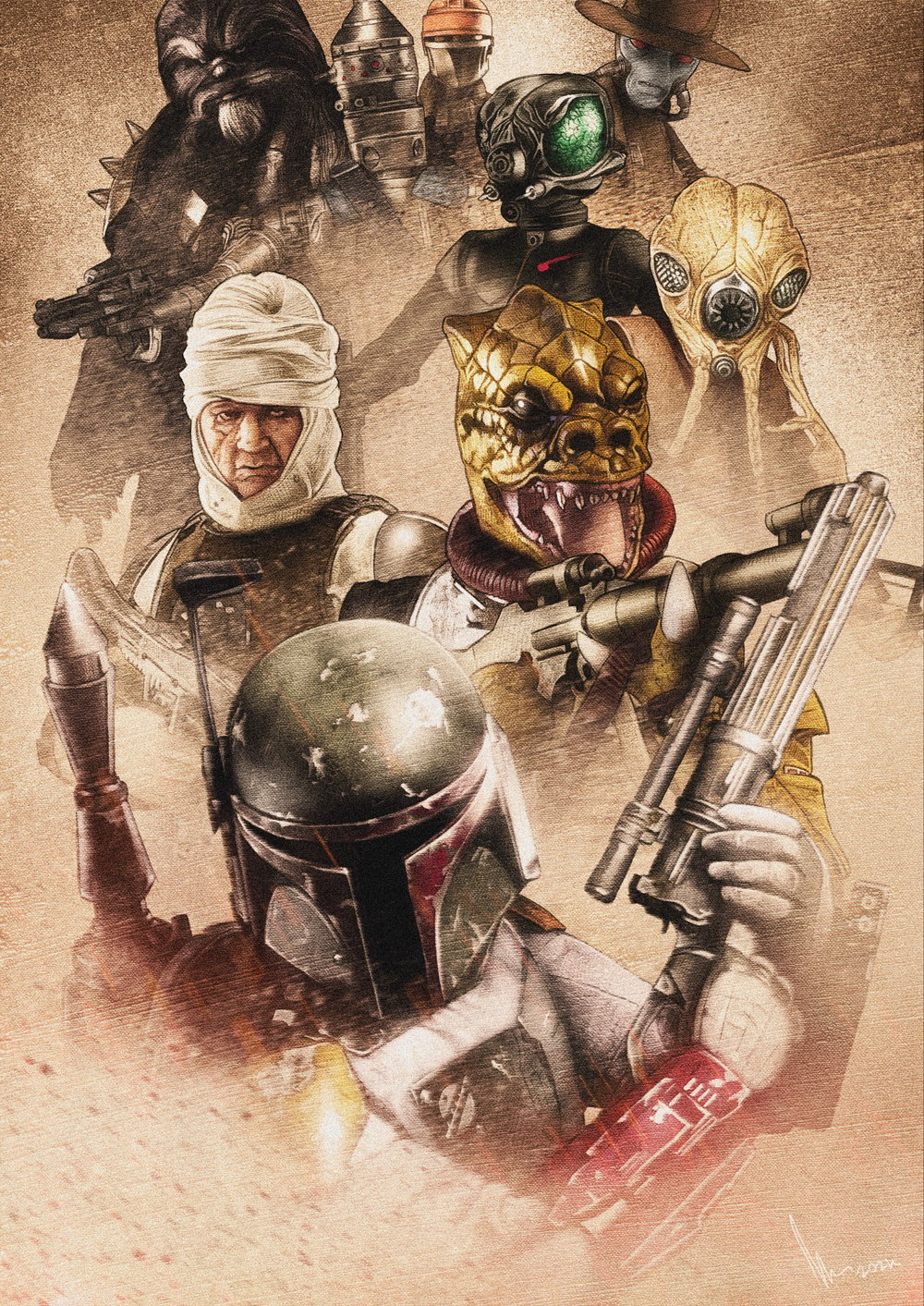 Star Wars: Bounty Hunters A3 Giclée Art Print