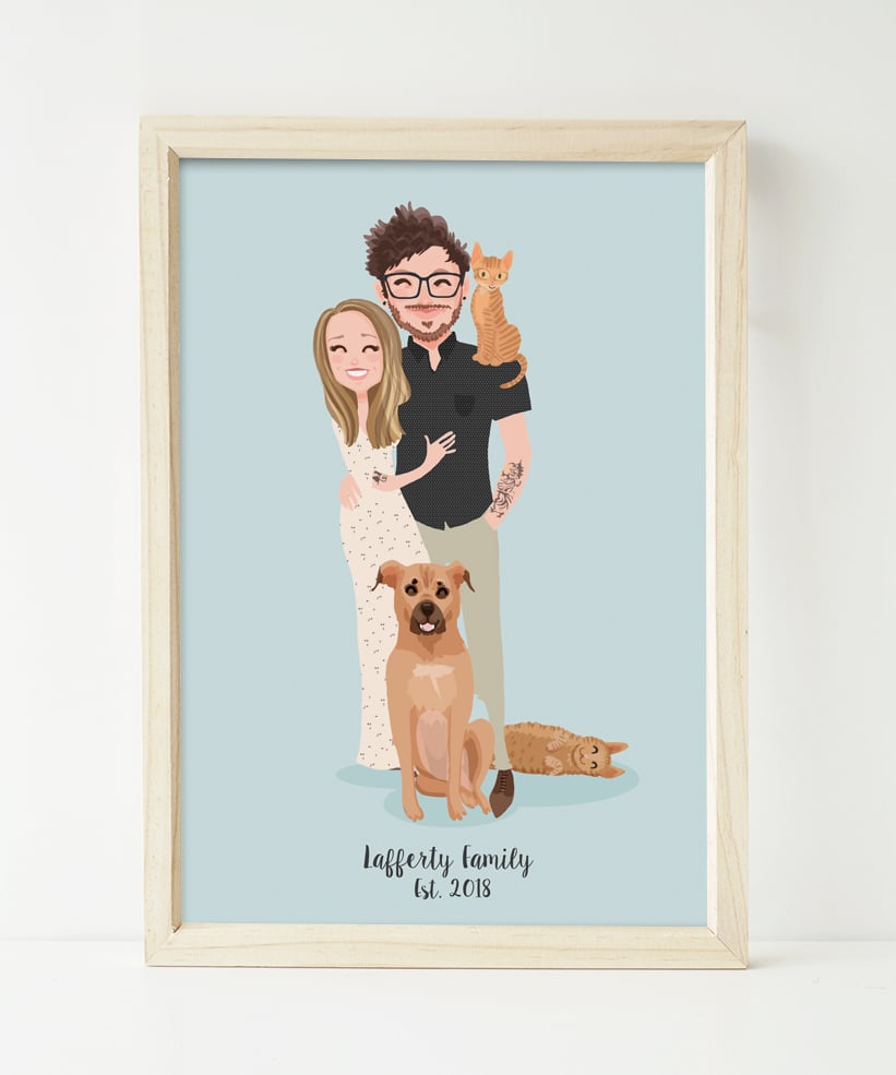 Image of Couple and 3 pets