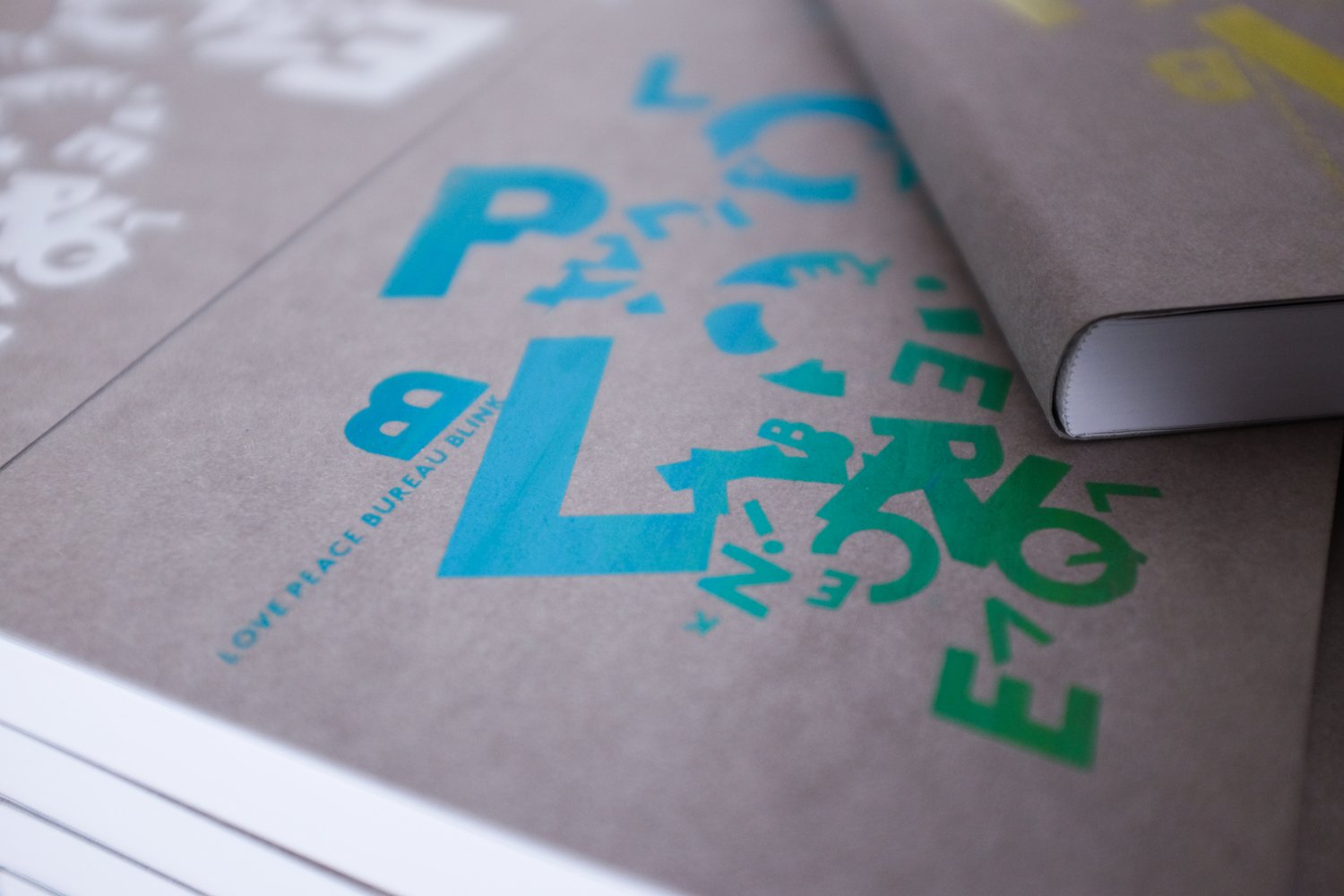Image of *LOVE PEACE BLINK* HANDPRINTED NOTEBOOK