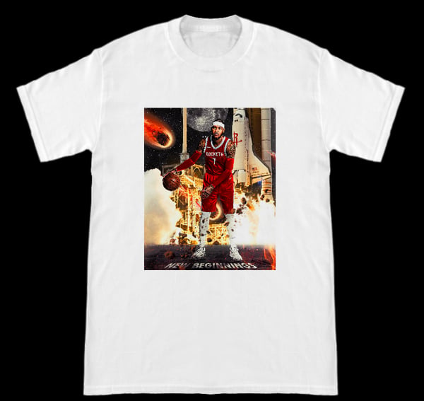 Image of "New Beginnings" Carmelo Anthony Houston Rockets T-Shirt