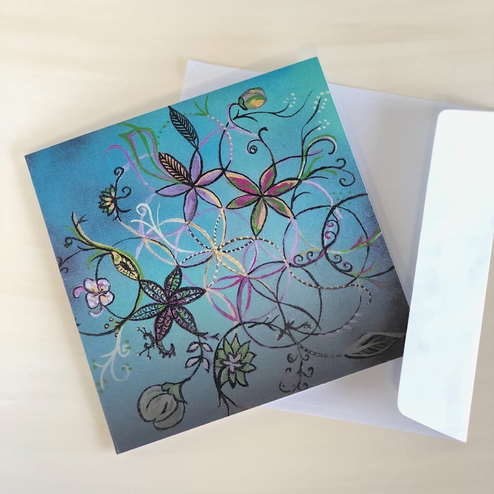 Image of FLOWER OF LIFE GREETING CARD 