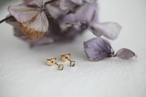 Image of 3.0mm 'little champagne diamond' stud earrings