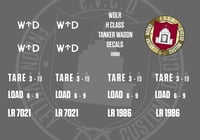 War Dept H Class Tanker Wagon Decals