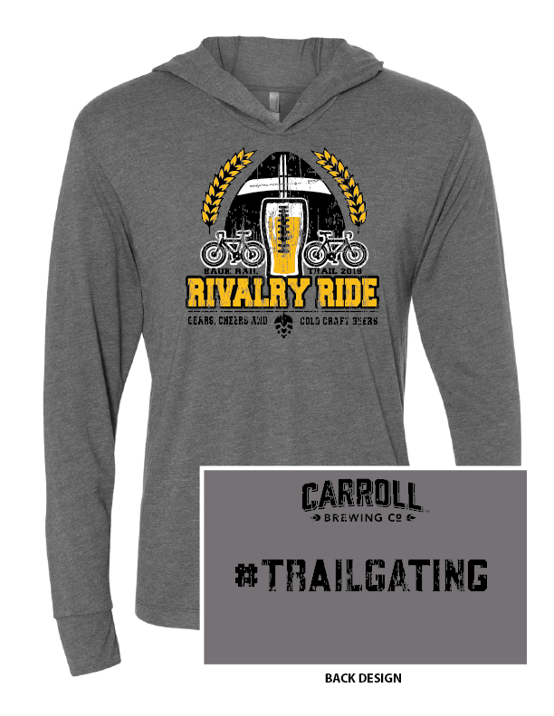 Image of Vintage Charcoal Rivalry Ride Hooded Long Sleeve T