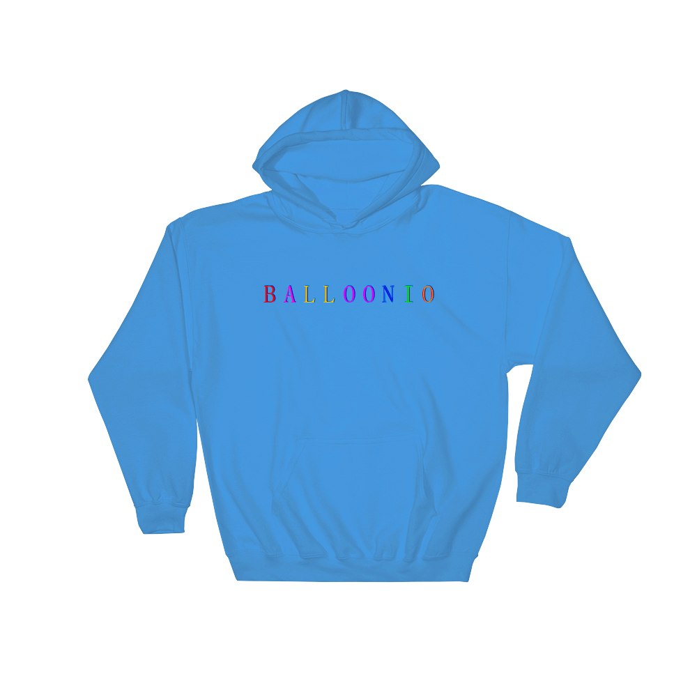 Image of EMBROIDERED RAINBOW HOODIE CAROLINA BLUE