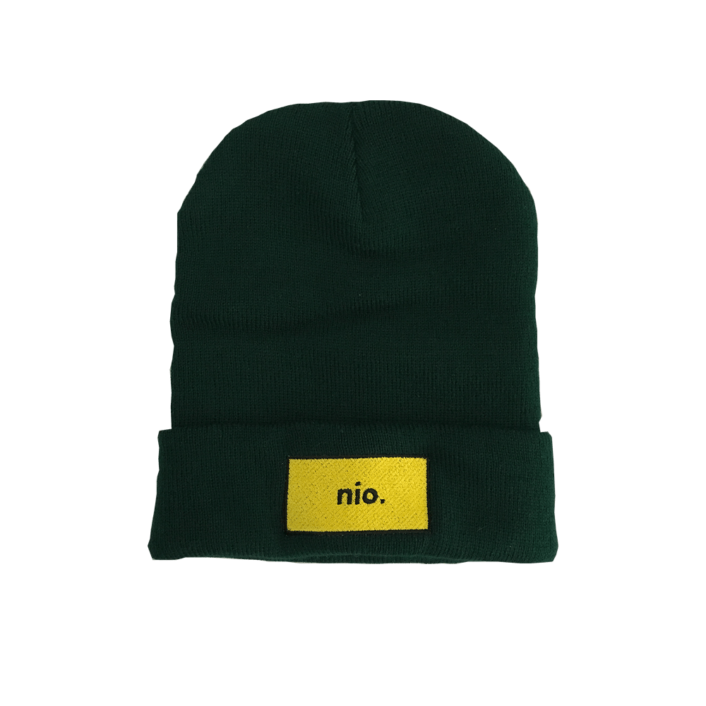Image of EMBROIDERED NIO. BEANIE GREEN