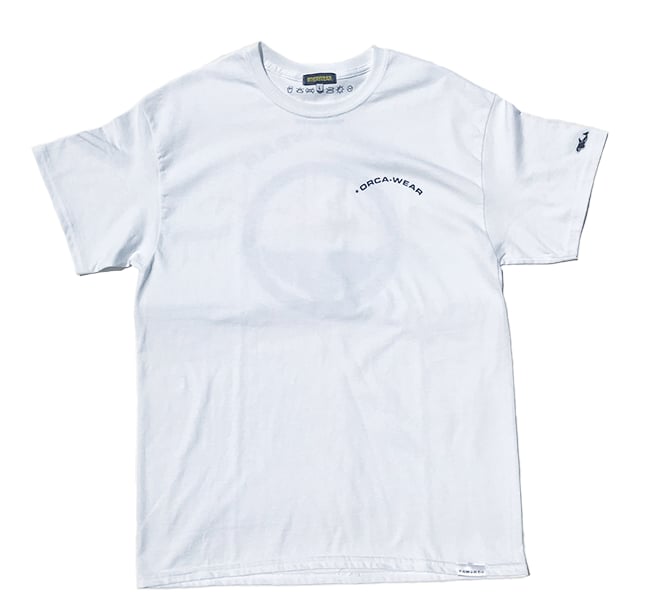 Image of Orca Tail Logo on the Back T Shirts White