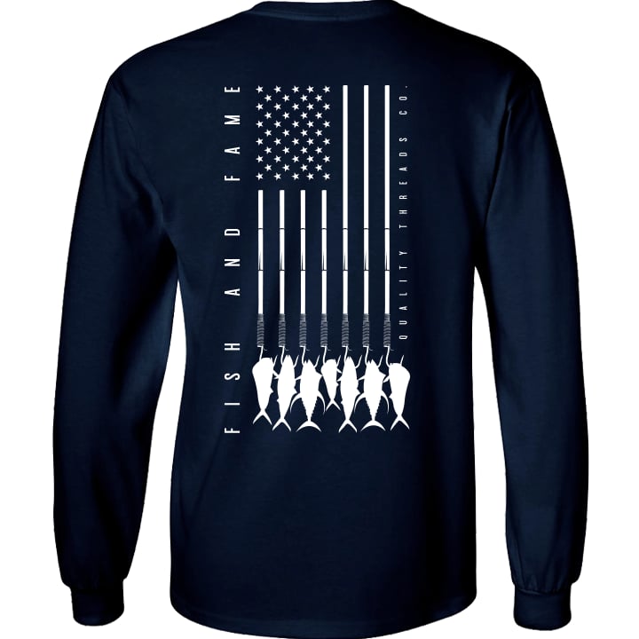 Image of US-747 Long Sleeve Pocket Tee (navy)