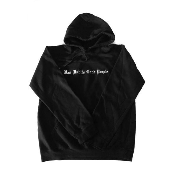 Image of Bad Habits Good People Embroidered Vintage Fit Hoodie