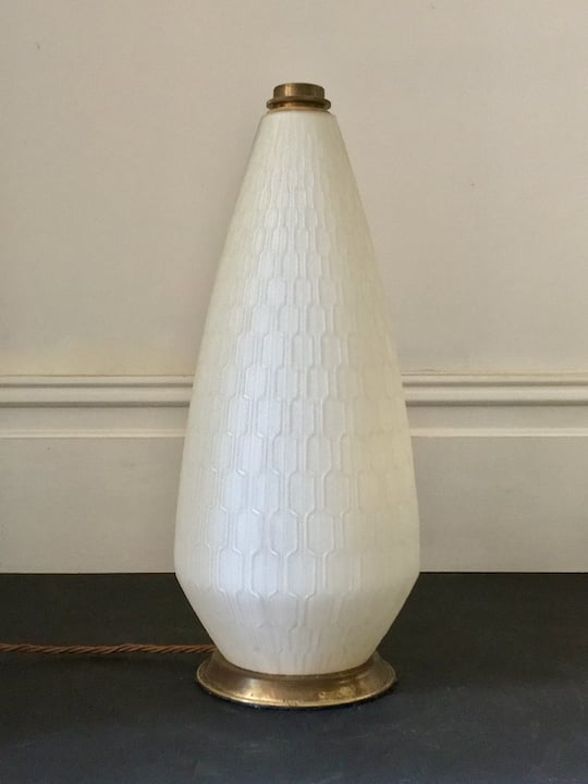 Image of Mid-Century Glass Lamp Base with Three-Way Switch