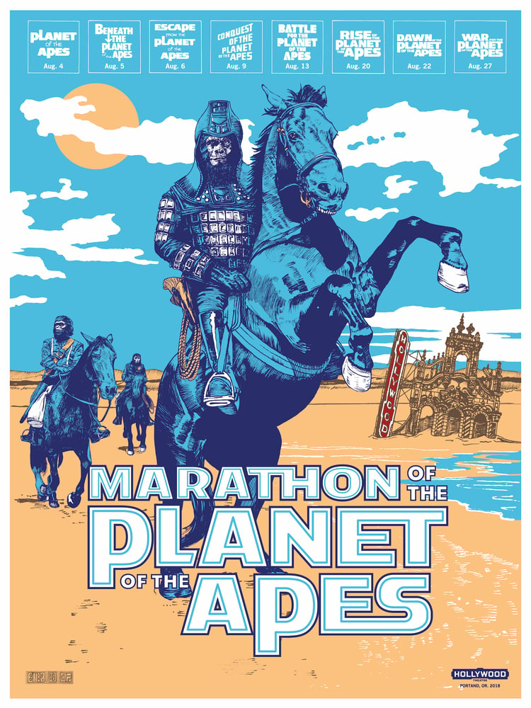 Image of Marathon of the Apes Screen Printed Poster
