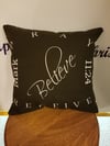 Pray/Believe/Recieve B&W Pillow 2-sided