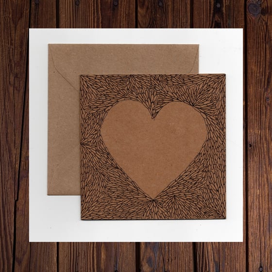 Image of love heart card, love card, handmade card, heart card, love you card
