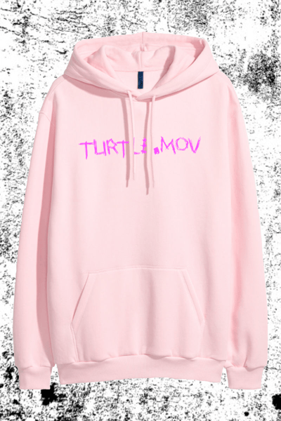 Image of TURTLE.MOV HOODIE (PINK)