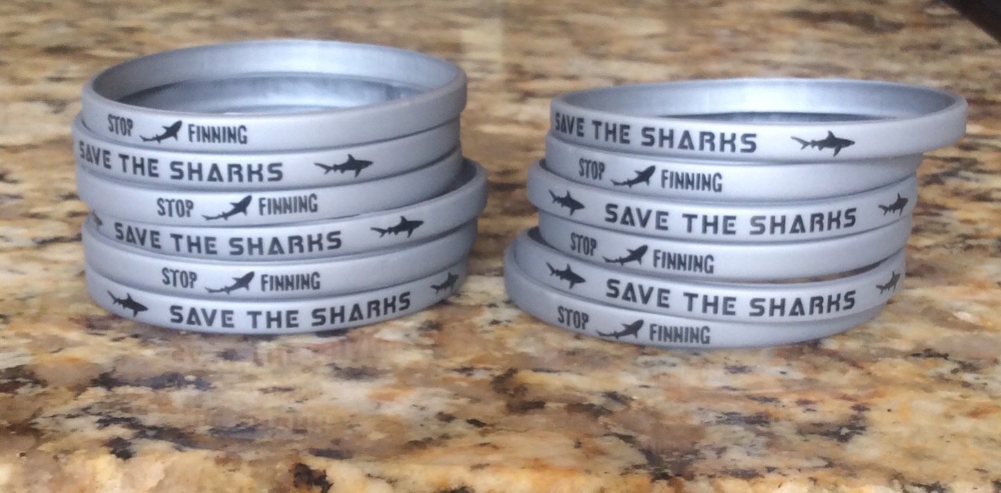 Image of 12 SAVE THE SHARK -STOP FINNING wristbands  (lot of 12)