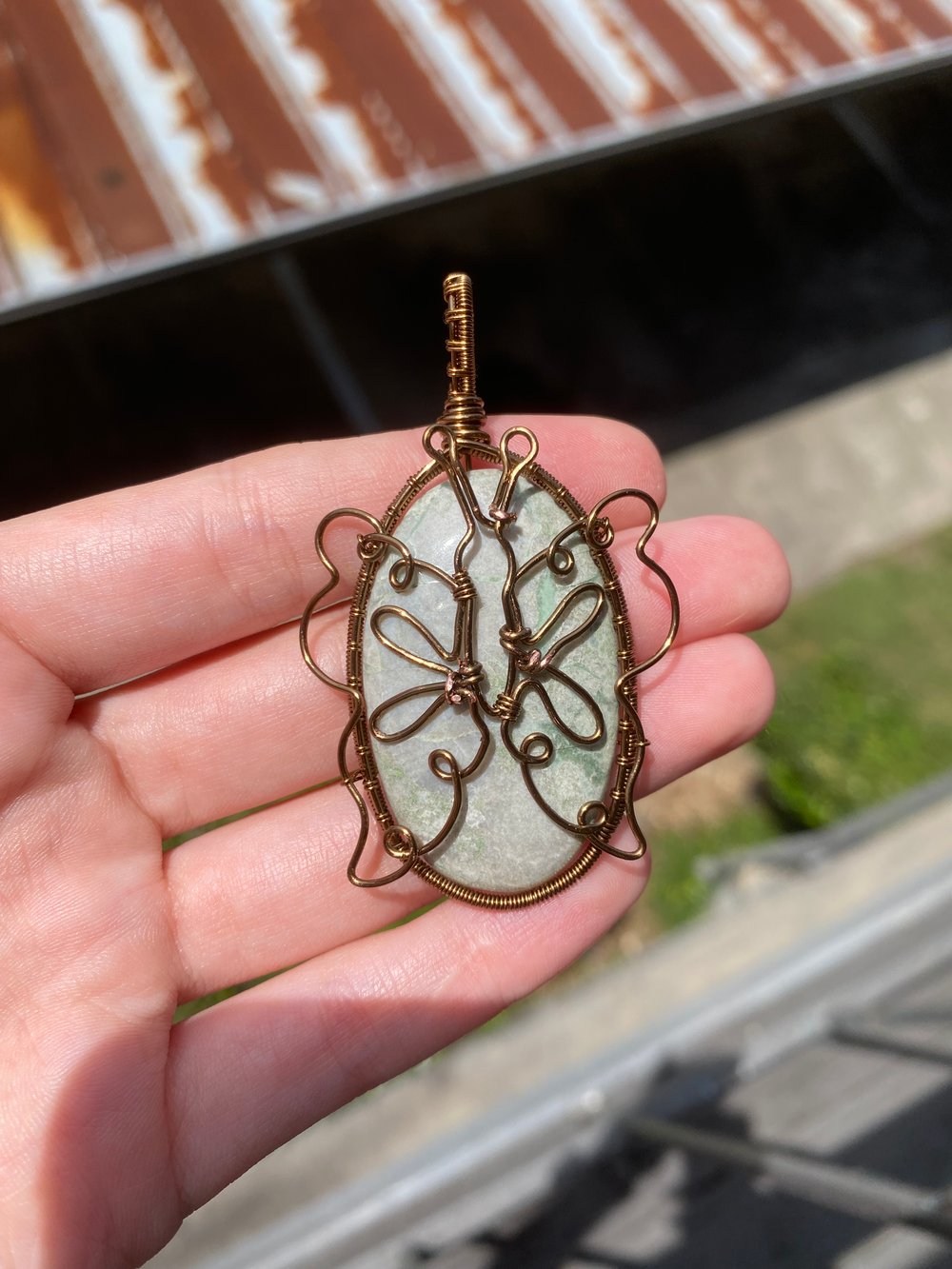 Variscite Butterfly Pendant