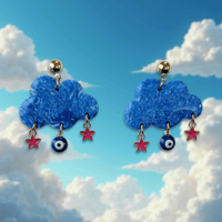 Image 2 of Dreamy Cloud Earrings - Whimsical Sky Jewelry & Cottagecore Gift