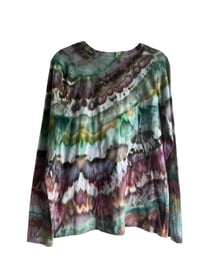 Image 11 of L Ladies Long-Sleeve Stretch Tee in Deep Agate Ice Dye