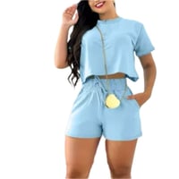 Image 2 of Chic Casual Women's Two-Piece Set matching sets short Tie