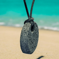 Image 2 of Small Round Lava Necklace (#01)