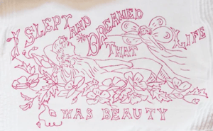 PDF - Embroidery Pattern - Vintage - I Slept and Dreamed Life Was Beauty