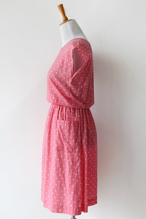 Image of SOLD Bubblegum Polka Dot Dress