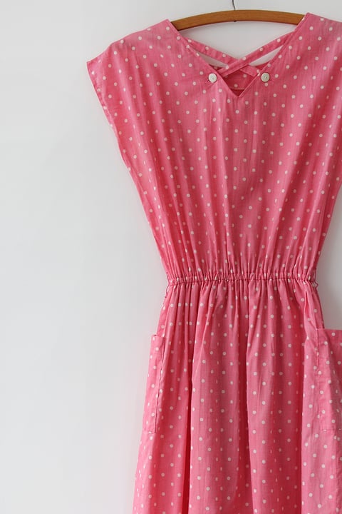 Image of SOLD Bubblegum Polka Dot Dress