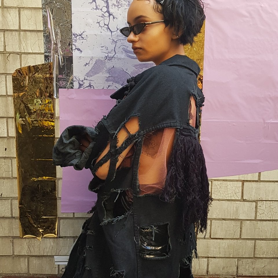 Image of 💖 Oversized black cutout  denim jacket 💖