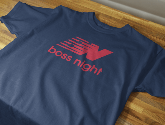 Image of Boss Night - BN Logo - Red on Navy