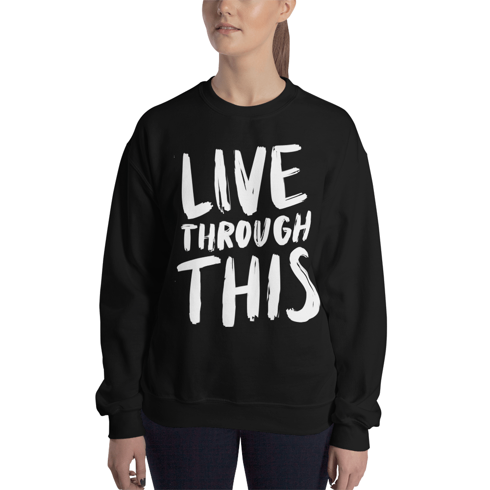 Unisex Brushstroke Crew Neck Sweater - Black