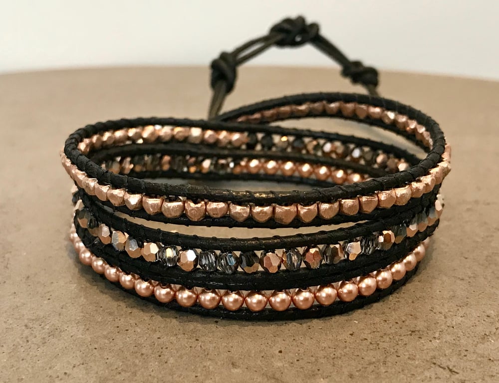 Image of Rose Gold Three wrap Bracelet