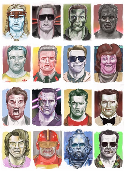 Image of The Faces of Arnie - A3 Print