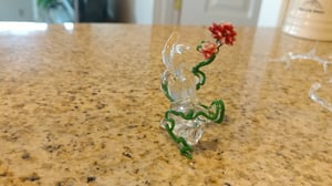 Image of Sculpted Glass Rabbit with Rose