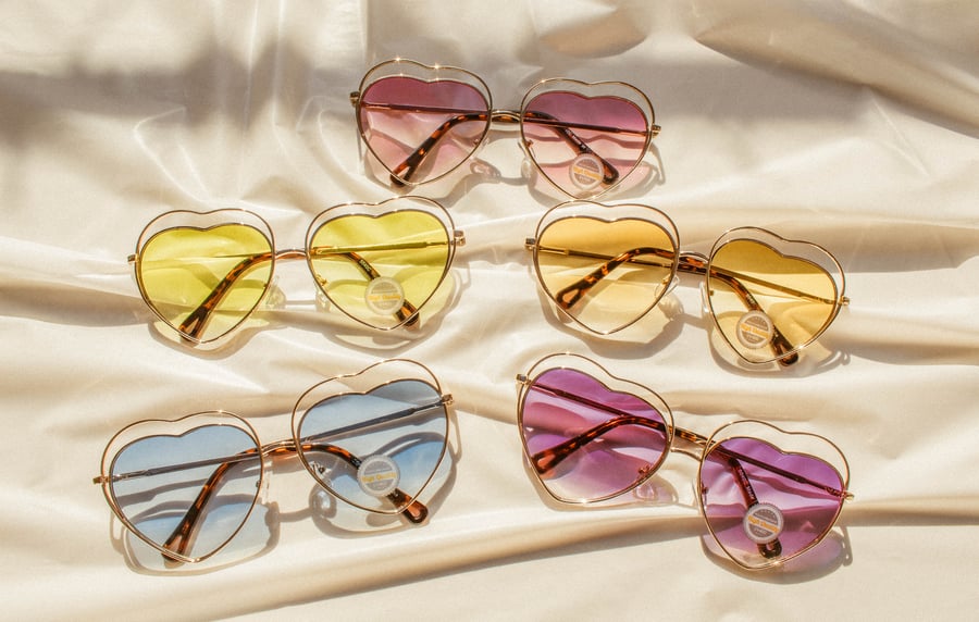 Image of Double Rimmed Heart Shaped Glasses