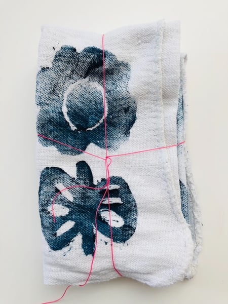 Image of indigo flower cotton napkins