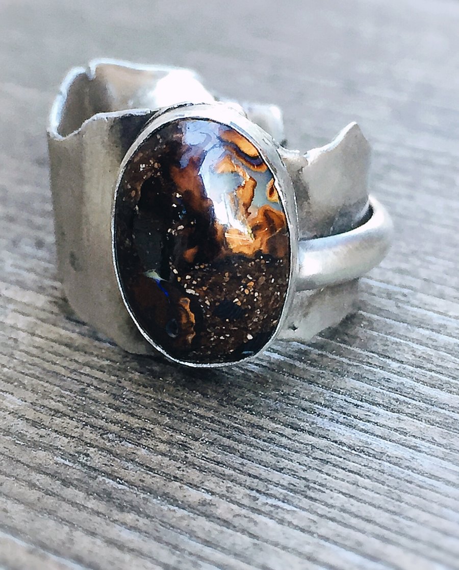 Image of Boulder opal ring