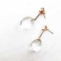 Image 2 of Clear Quartz Egg Drop Earring