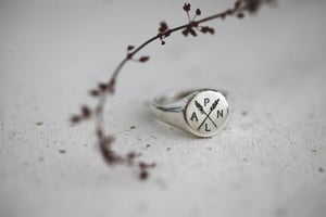 Image of Personalised 'Barleycorn' signet rings in silver, 9ct or 18ct gold [Design Options]